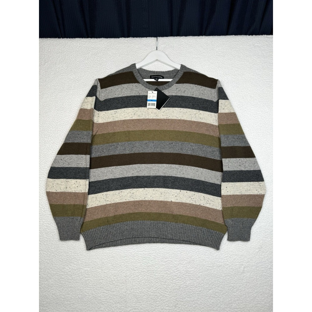 NEW - Tricots St Raphael Mens Cotton Striped Pullover Sweater - Men's XL